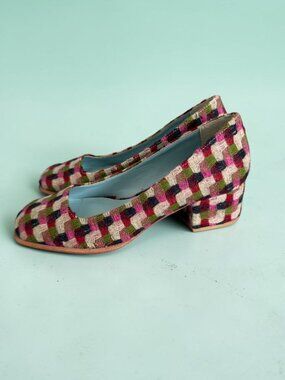 FRANCES VALENTINE Multicolor Block Kitten Heels Size 7